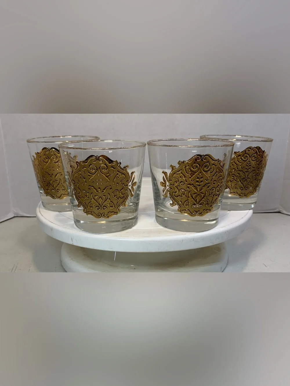 Vintage Libby’s “Opera” Gold Cocktail Glasses Set of 4.                3612